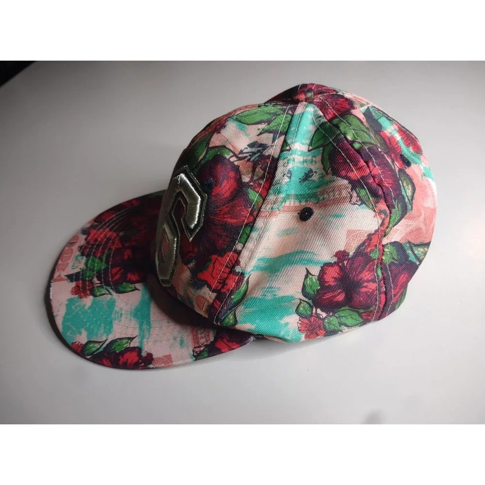 Carbon Elements‎ Floral Snapback Hat 86 Embroidered Adjustable Cap Gold Pink...